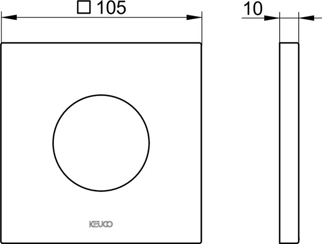 IXMO 59553370092 Wandrosette für Thermostat, eckig 105 x 105 mm schwarz