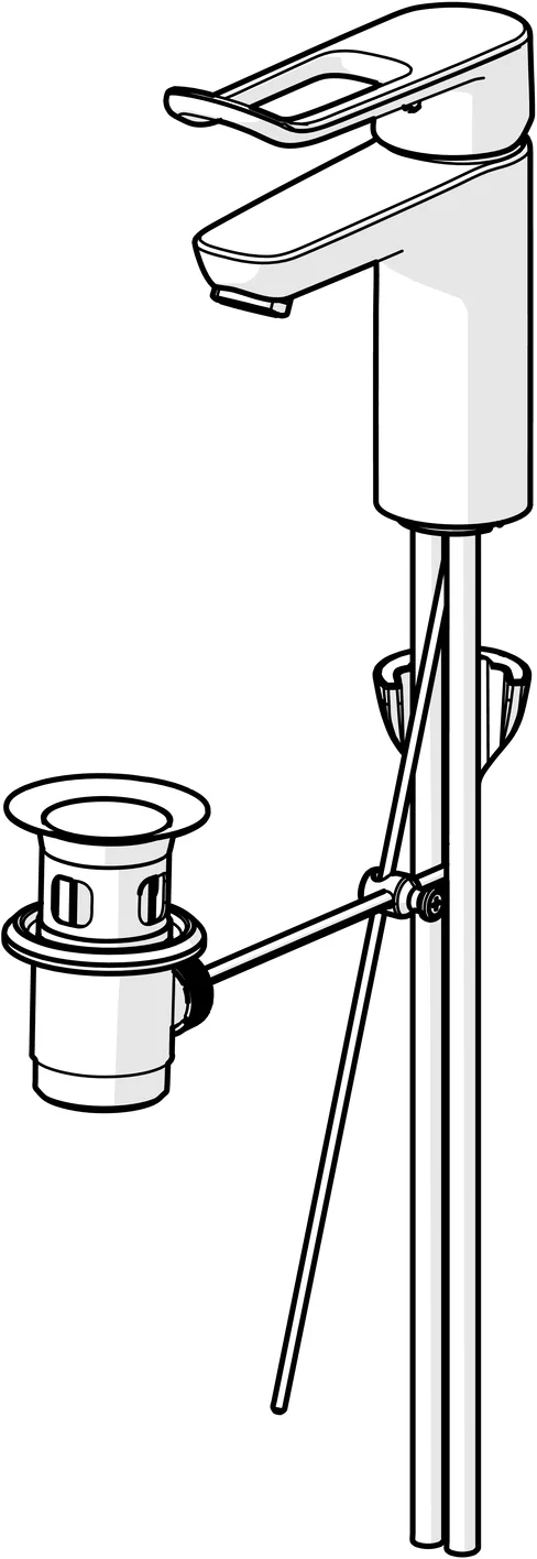 HansaCLINICA Einhebelmischer Waschtischbatterie HansaCLINICA 4501 Kupferrohr Zugstangenablaufgarnitur Bügelhebel Ausladung114 Chrom
