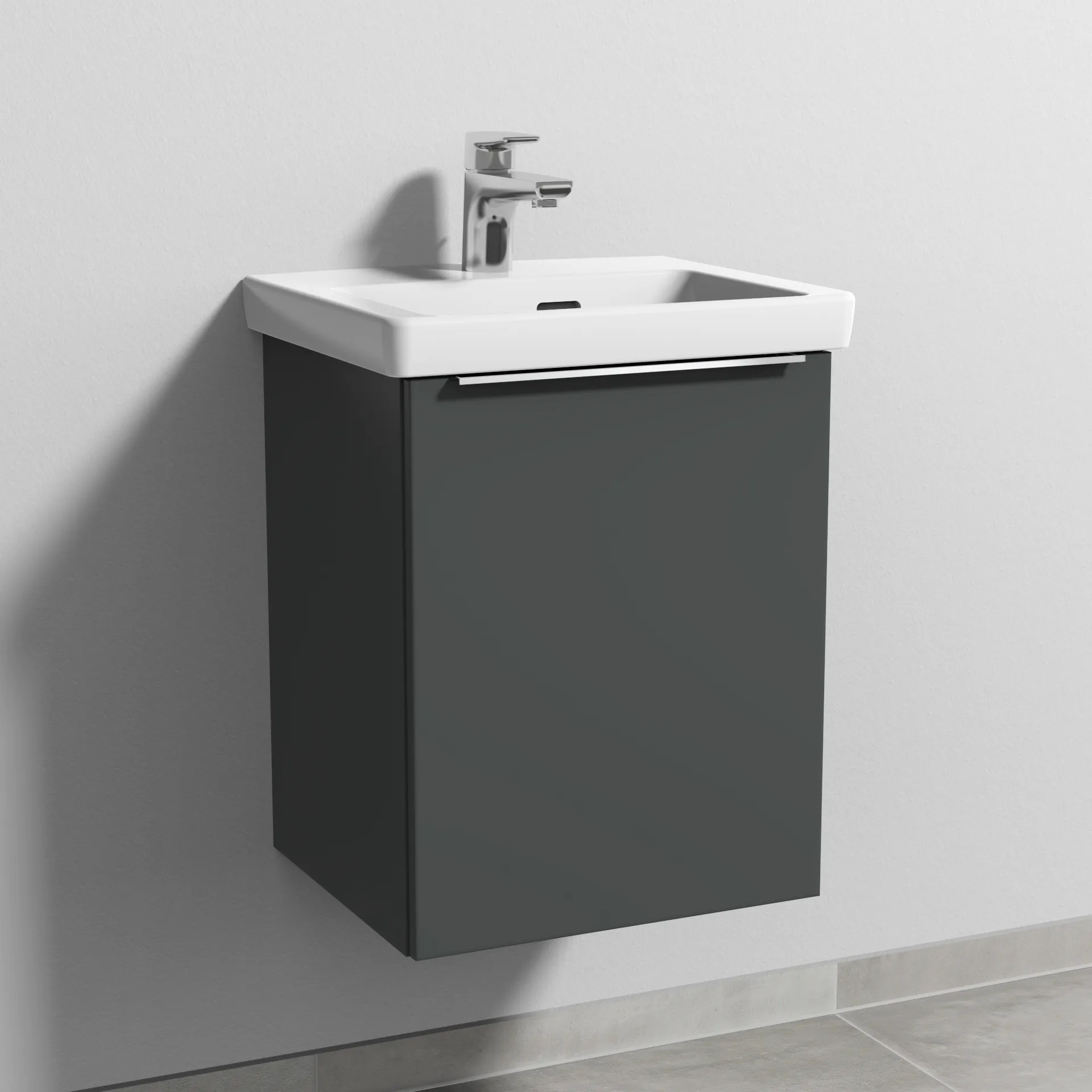 Sanipa Waschtischunterschrank „3way“ 407 × 517 × 361 mm in Anthrazit (matt), Anschlag rechts