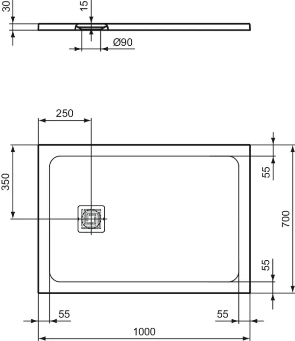 Ideal Standard Duschwanne „UltraFlatS+“ 70 × 100 cm in Sandstein Ideal Standard Duschwanne „UltraFlatS+“ 70 × 100 cm in Sandstein
