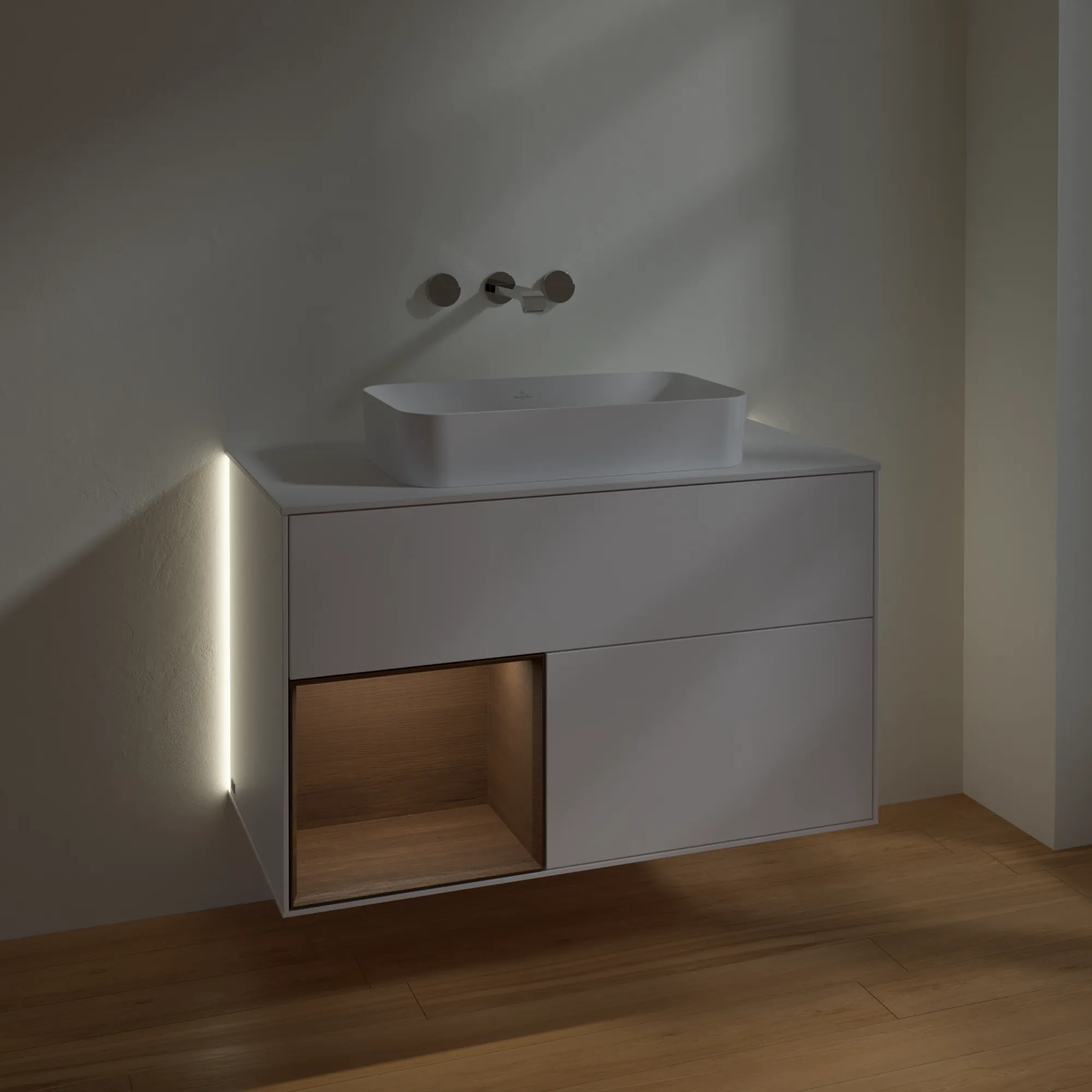 Villeroy & Boch Waschtischunterschrank „Finion“ für Schrankwaschtisch 1000 × 603 × 501 mm White Matt Lacquer, ohne Hahnlochbohrung, für Becken mittig Villeroy & Boch Waschtischunterschrank „Finion“ für Schrankwaschtisch 1000 × 603 × 501 mm White Matt Lacquer, ohne Hahnlochbohrung, für Becken mittig