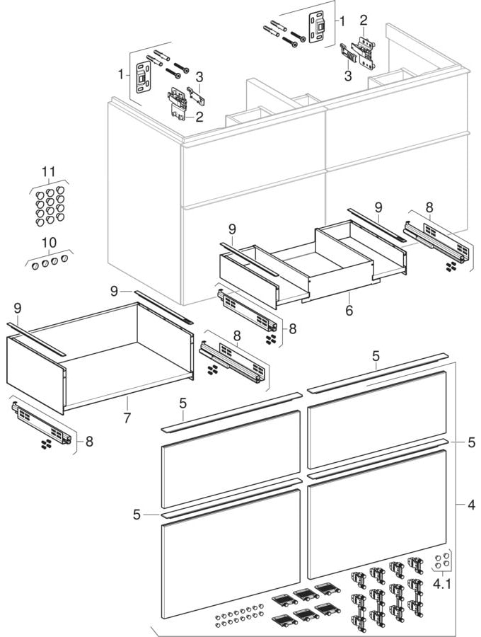 Geberit Waschtischunterschrank „iCon“ weiß / lackiert hochglänzend Geberit Waschtischunterschrank „iCon“ weiß / lackiert hochglänzend