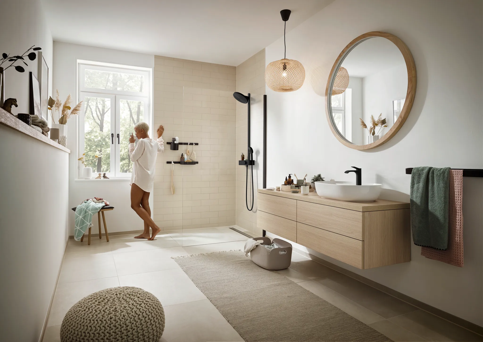 Showerpipe Pulsify 260 2jet EcoSmart mit Brausethermostat Aufputz chrom
