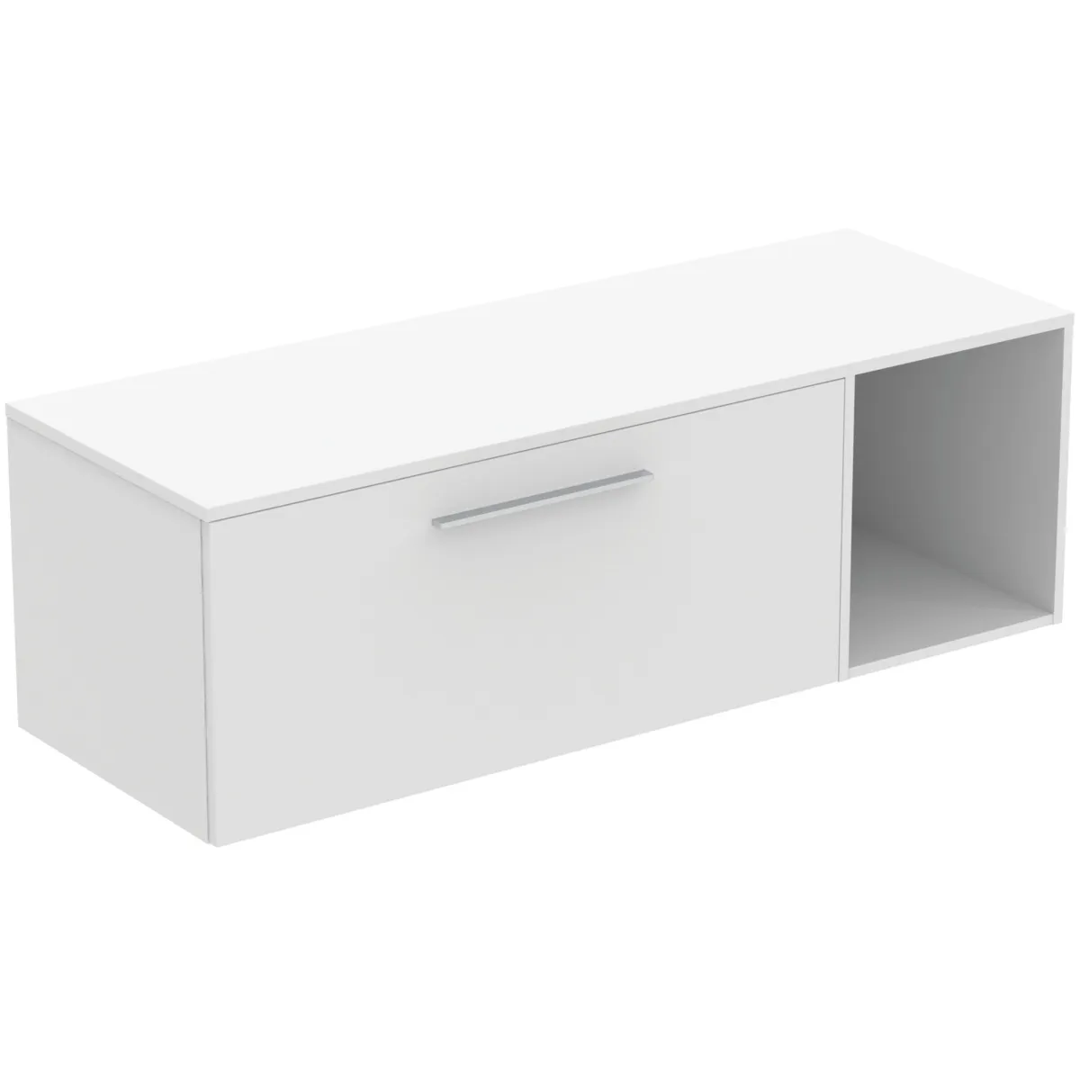 Möbel-Set 140cm i.life B 1 Auszug 1 offenes Fach Griff Chrom Weiß matt
