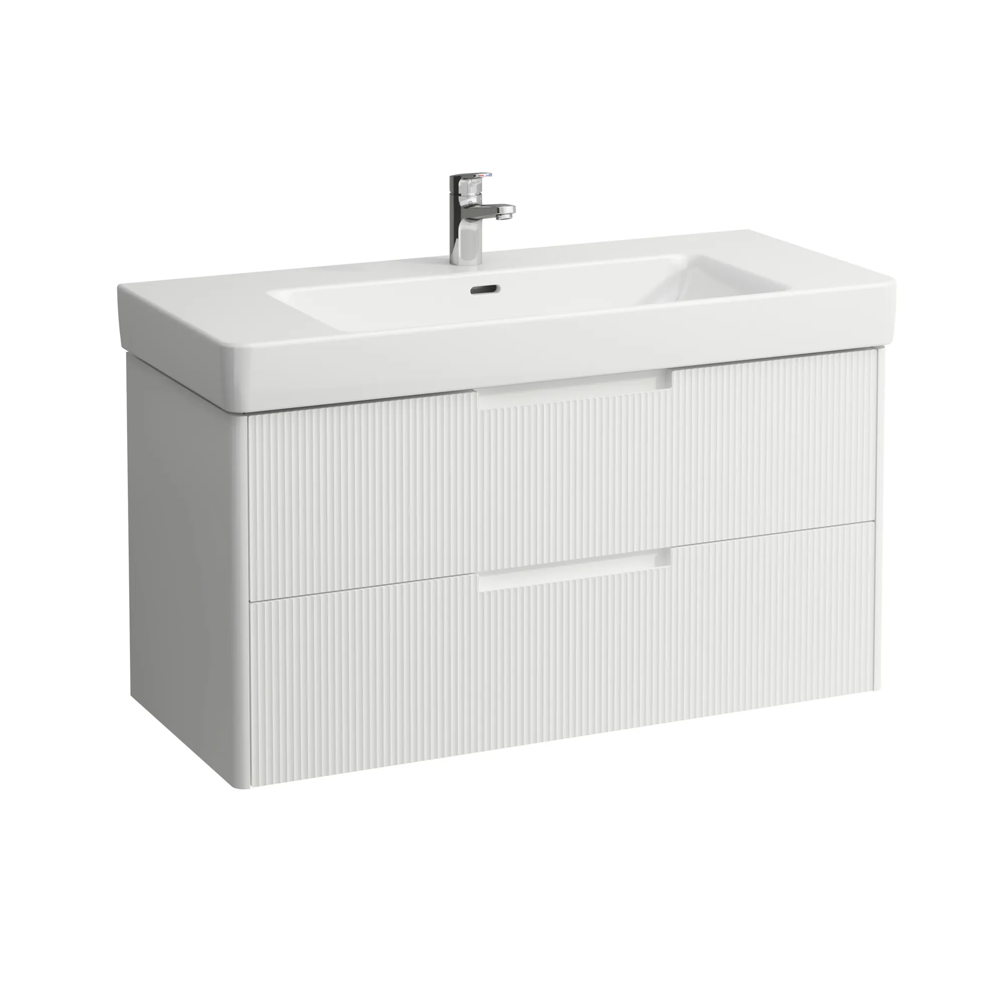 Waschtischunterbau JUNA für PRO S 446x1021x515 2 Schubladen mit Griffmulde für Waschtisch H813966 weiß matt