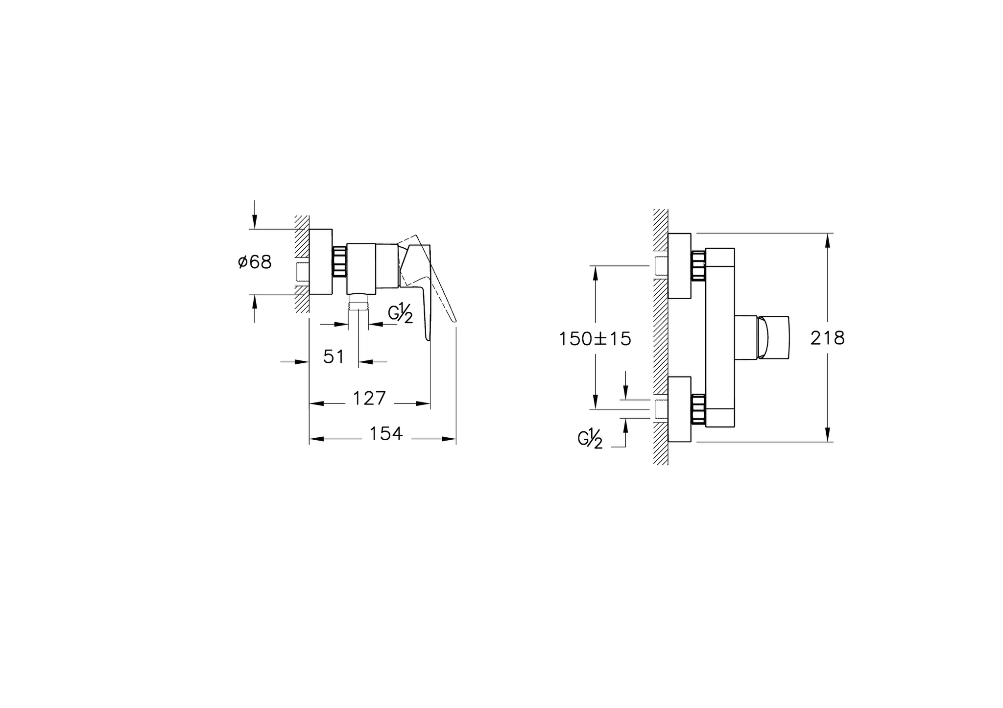 Flow Soft Einhebel-Brausearmatur Aufputzmontage Chrom Flow Soft Einhebel-Brausearmatur Aufputzmontage Chrom