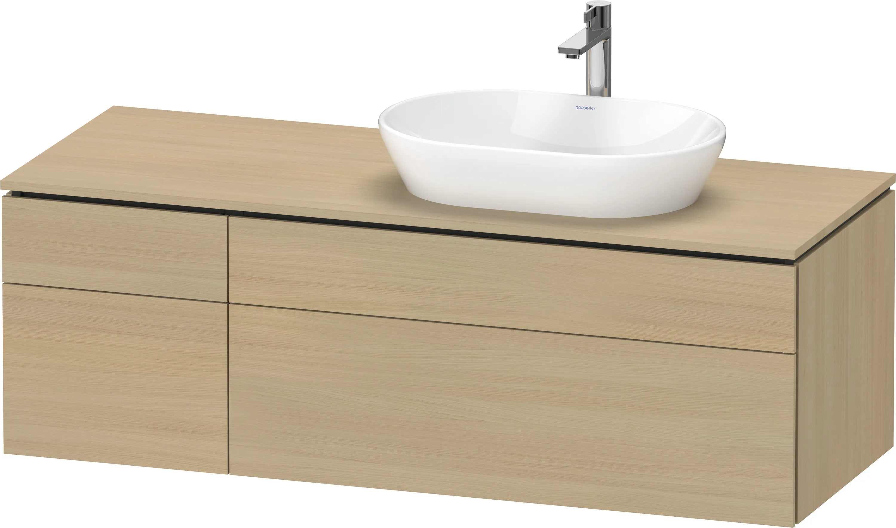 Duravit Waschtischunterschrank wandhängend „L-Cube“ 142 × 48,2 × 55 cm Mediterrane Eiche, rechts