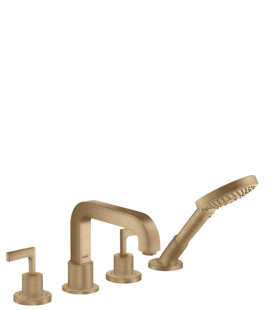 Hansgrohe AXOR Citterio 4-Loch Wannenrandarmatur Brushed Bronze, Ausladung 190 mm, max. Durchfluss 21 l/min, Keramikventile 90°, Rückflussverhinderer Hansgrohe AXOR Citterio 4-Loch Wannenrandarmatur Brushed Bronze, Ausladung 190 mm, max. Durchfluss 21 l/min, Keramikventile 90°, Rückflussverhinderer