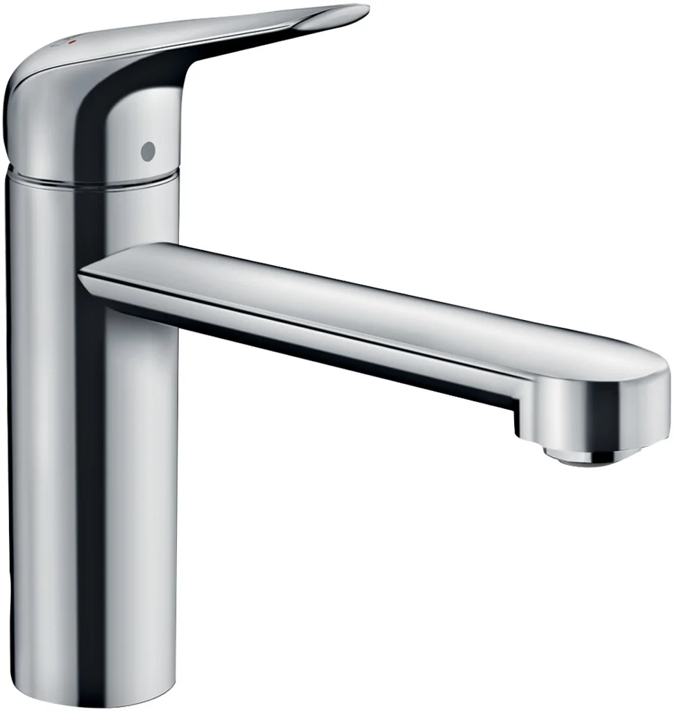 Hansgrohe Focus M42 Eco Einhebel-Küchenmischer 120, CoolStart, EcoSelection, Chrom, 360° Schwenkbereich, 12 l/min Durchfluss, Temperaturbegrenzung einstellbar