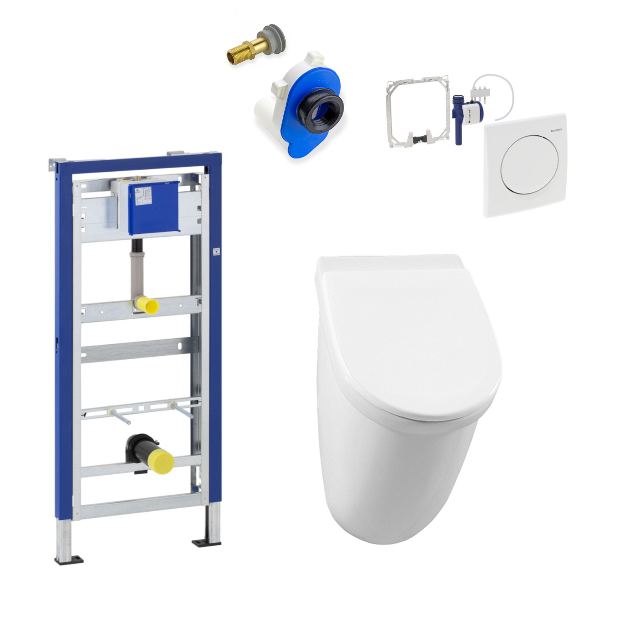 Set Vitra Urinal mit Urinalsteuerung und Vorwandelement DuofixBasic inklusive Absaug-Siphon und Zulaufgarnitur