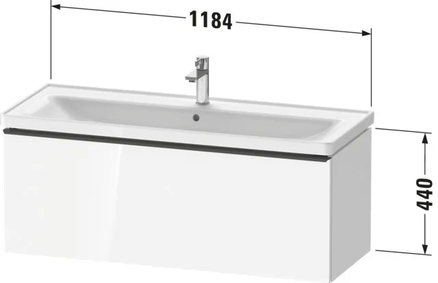 Duravit Waschtischunterschrank wandhängend „D-Neo“ 118,4 × 44 × 45,2 cm in Graphit Matt