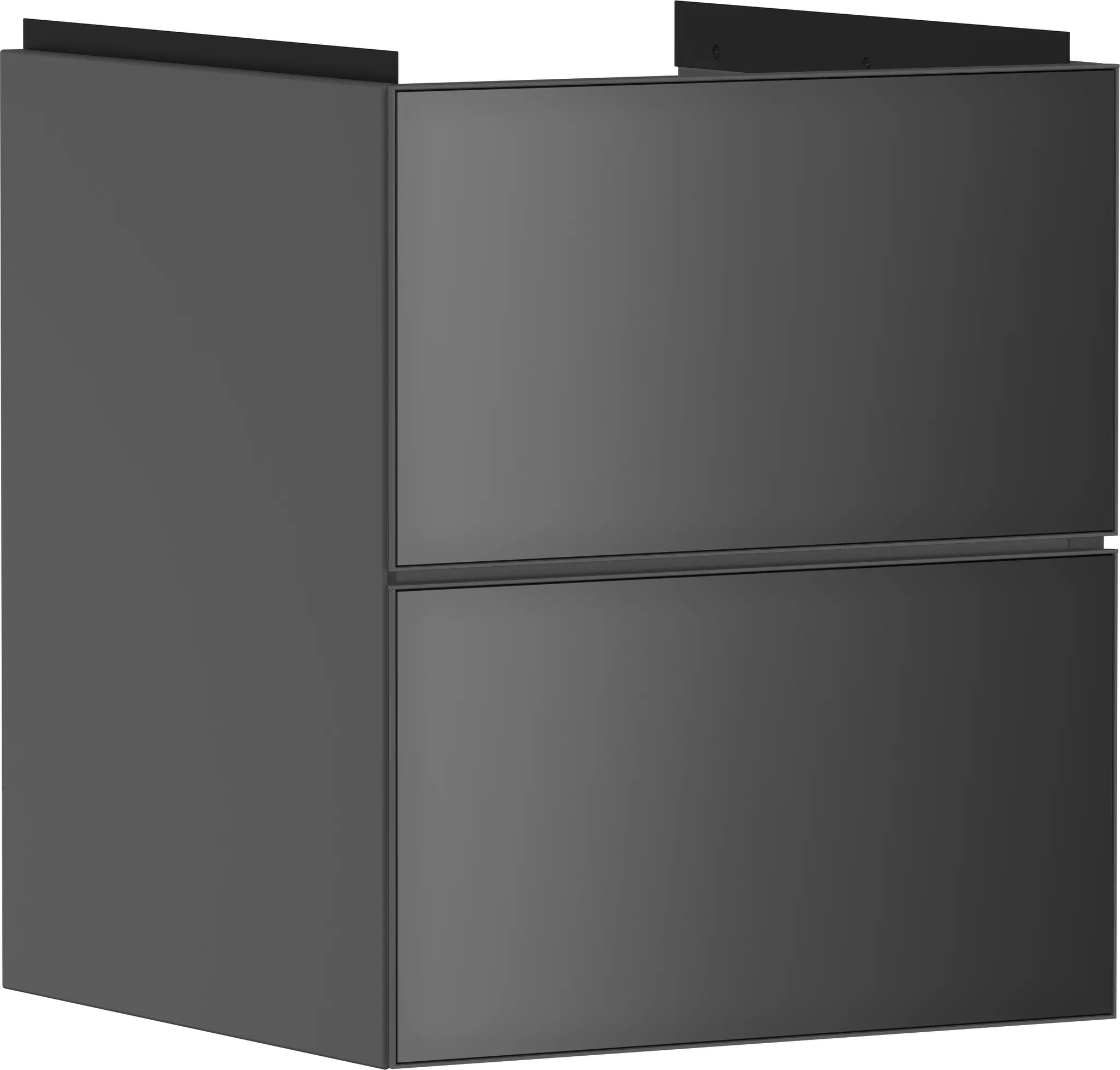 Xevolos E Waschtischunterschrank Schiefergrau Matt 480/475 mit 2 Schubkästen für Handwaschbecken Bronze Struktur
