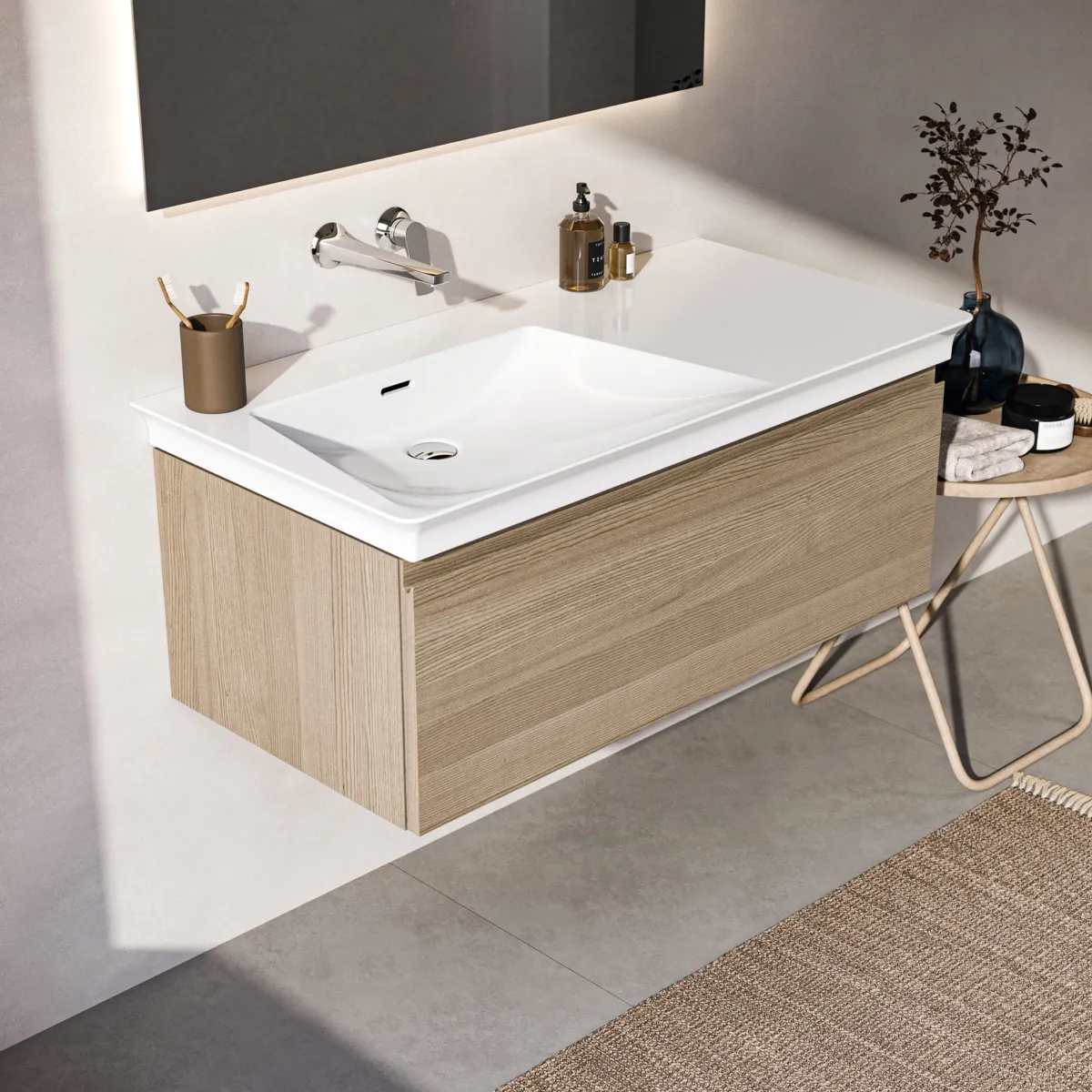 Ideal Standard Waschtischunterschrank „Finesse“ 100 × 37 × 50,5 cm Eiche weiß
