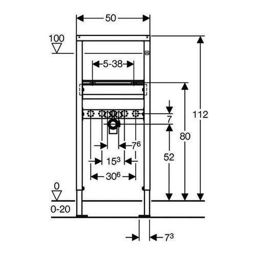 Set-Vorwand-/Einbauelement für Toilette mit Vorwandelement für Waschtisch und Betätigungsplatte Delta25 „DuofixBasic“ in weiß