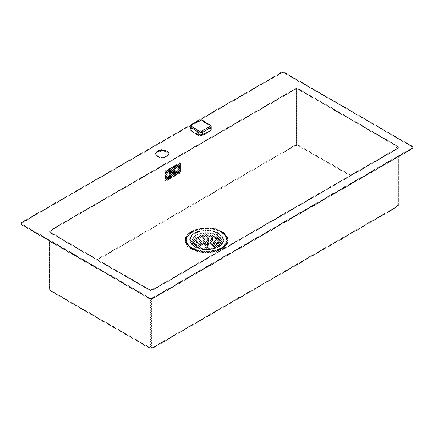 Edelstahlspüle K800 31586_1, Modell: K800 120-S 102,4/51 1.0, Montageart: aufliegend oder flächenbündig, Maße: 1024 x 510 mm, 1 Becken: 968 x 400 x 200 mm, edelstahl