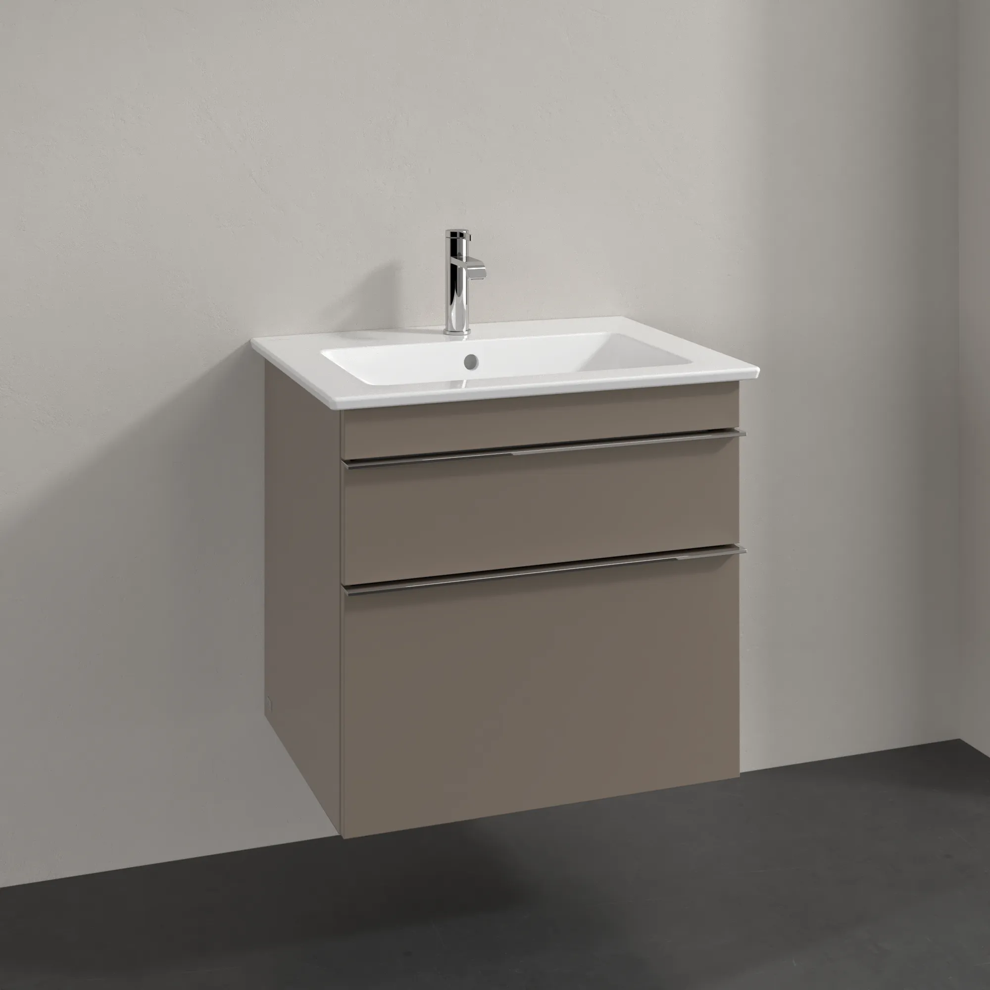 Villeroy & Boch Waschtischunterschrank „Venticello“ für Schrankwaschtisch 603 × 590 × 502 mm Taupe, für Becken mittig Villeroy & Boch Waschtischunterschrank „Venticello“ für Schrankwaschtisch 603 × 590 × 502 mm Taupe, für Becken mittig