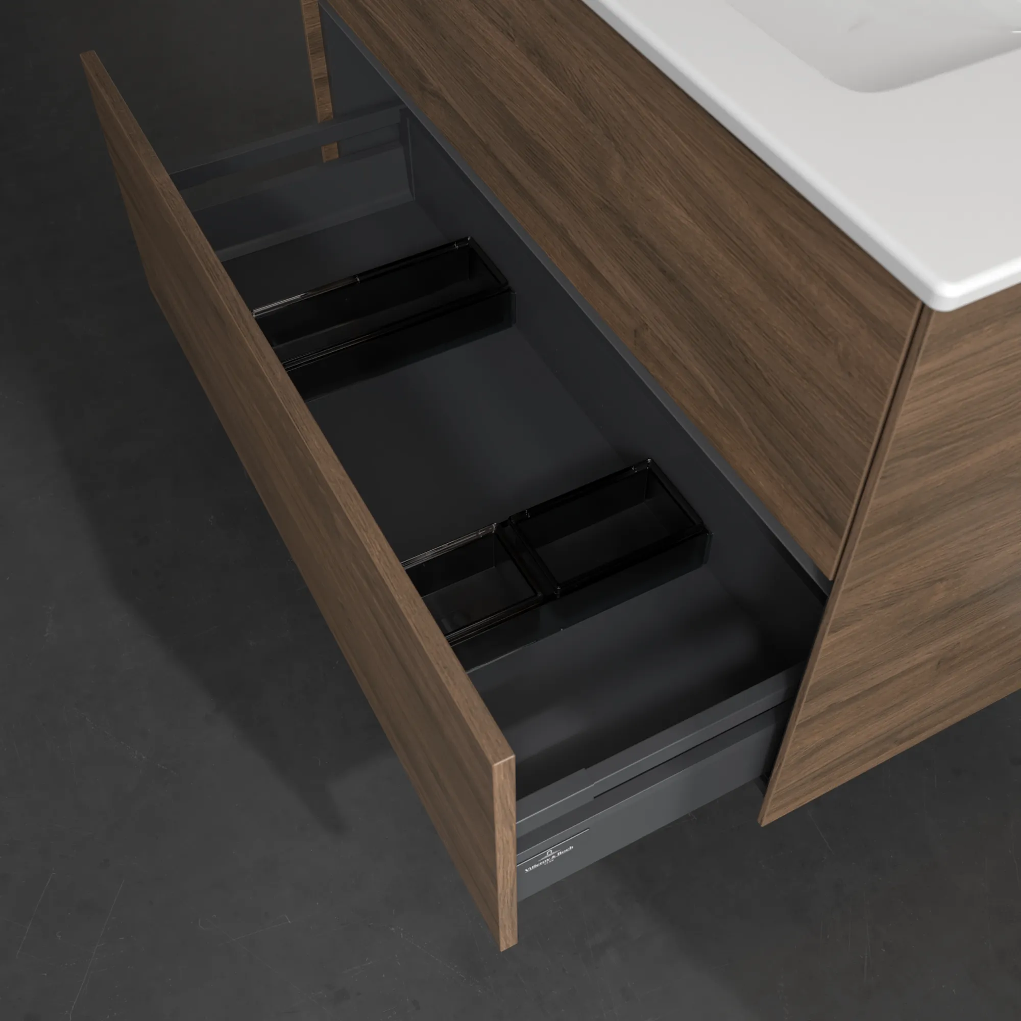 Villeroy & Boch Waschtischunterschrank „Collaro“ 961 × 610 × 480 mm Arizona Oak, ohne Beleuchtung, für Becken mittig