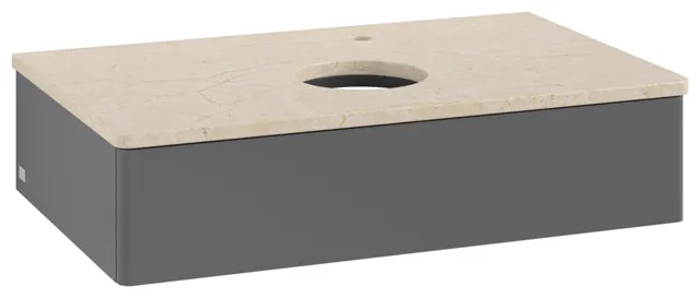 Villeroy & Boch Waschtischunterschrank „Antao“ 800 × 190 × 500 mm Anthracite Matt Lacquer, für Becken mittig, mit Beleuchtung