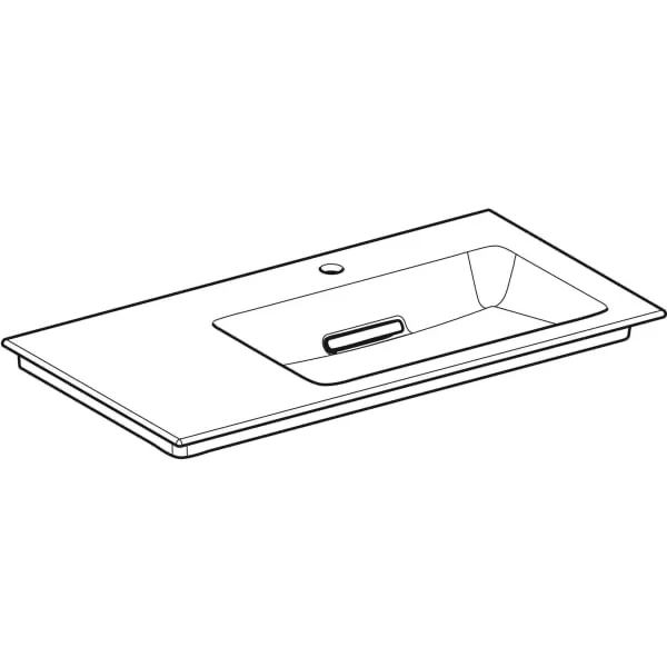 Schrankwaschtisch mit Ablagefläche „One“ mit horizontalem Ablauf 90 × 48 cm in weiß alpin mit KeraTect® Schrankwaschtisch mit Ablagefläche „One“ mit horizontalem Ablauf 90 × 48 cm in weiß alpin mit KeraTect®