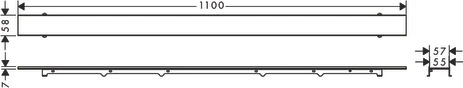 RainDrain Rock Duschrinne 1000 mm kürzbar und befliesbar