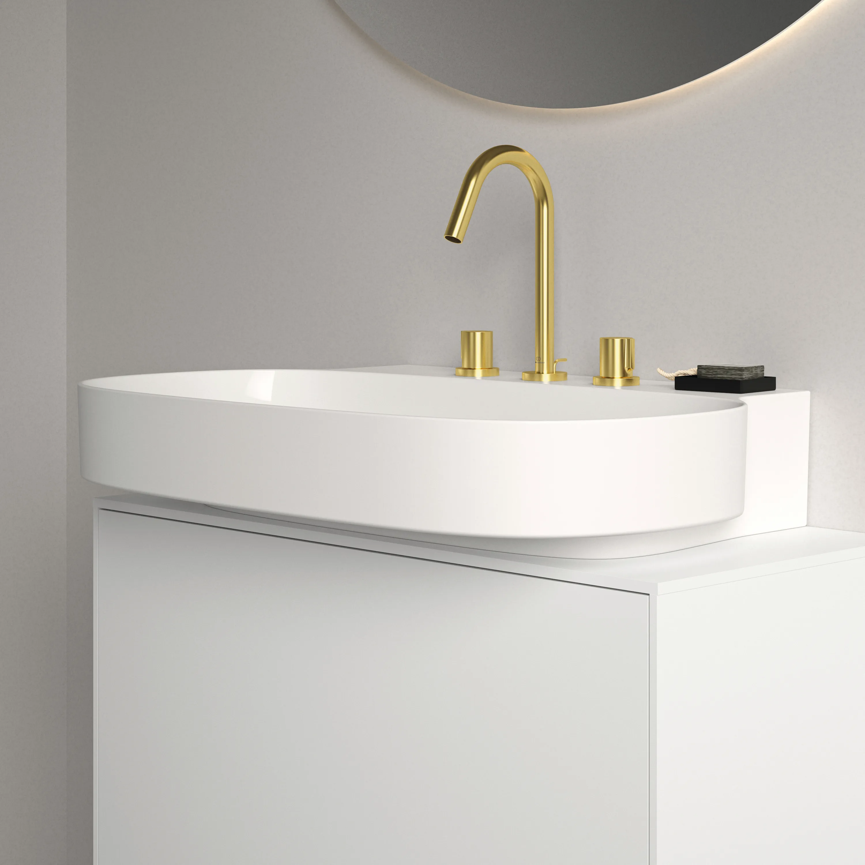 Waschbecken „Linda-X“ 75 × 50 × 13,5 cm, Hahnlochposition mittig in Weiß Waschbecken „Linda-X“ 75 × 50 × 13,5 cm, Hahnlochposition mittig in Weiß