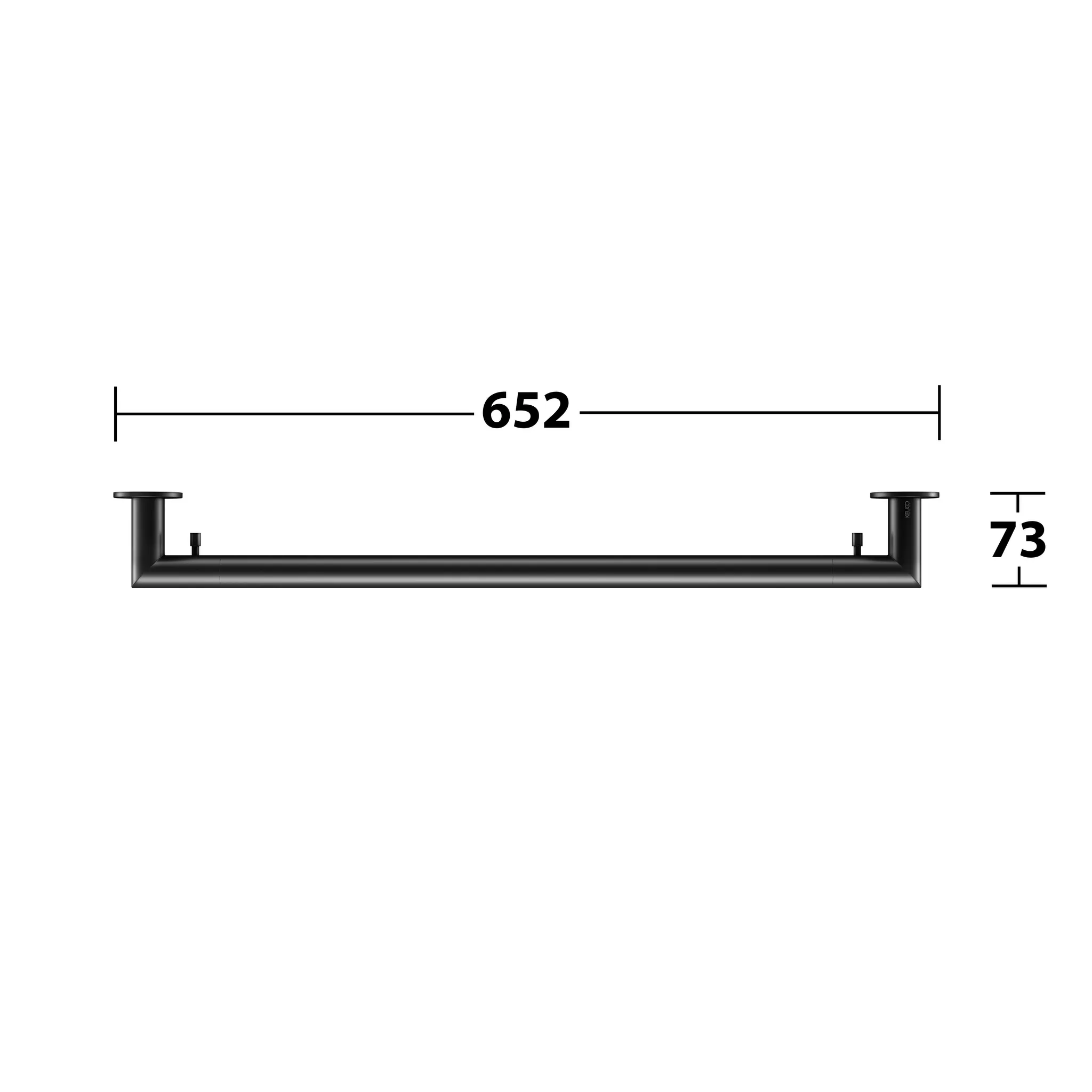 KEUCO REVA Badetuchhalter mit integriertem Haken 600 mm schwarz matt KEUCO REVA Badetuchhalter mit integriertem Haken 600 mm schwarz matt