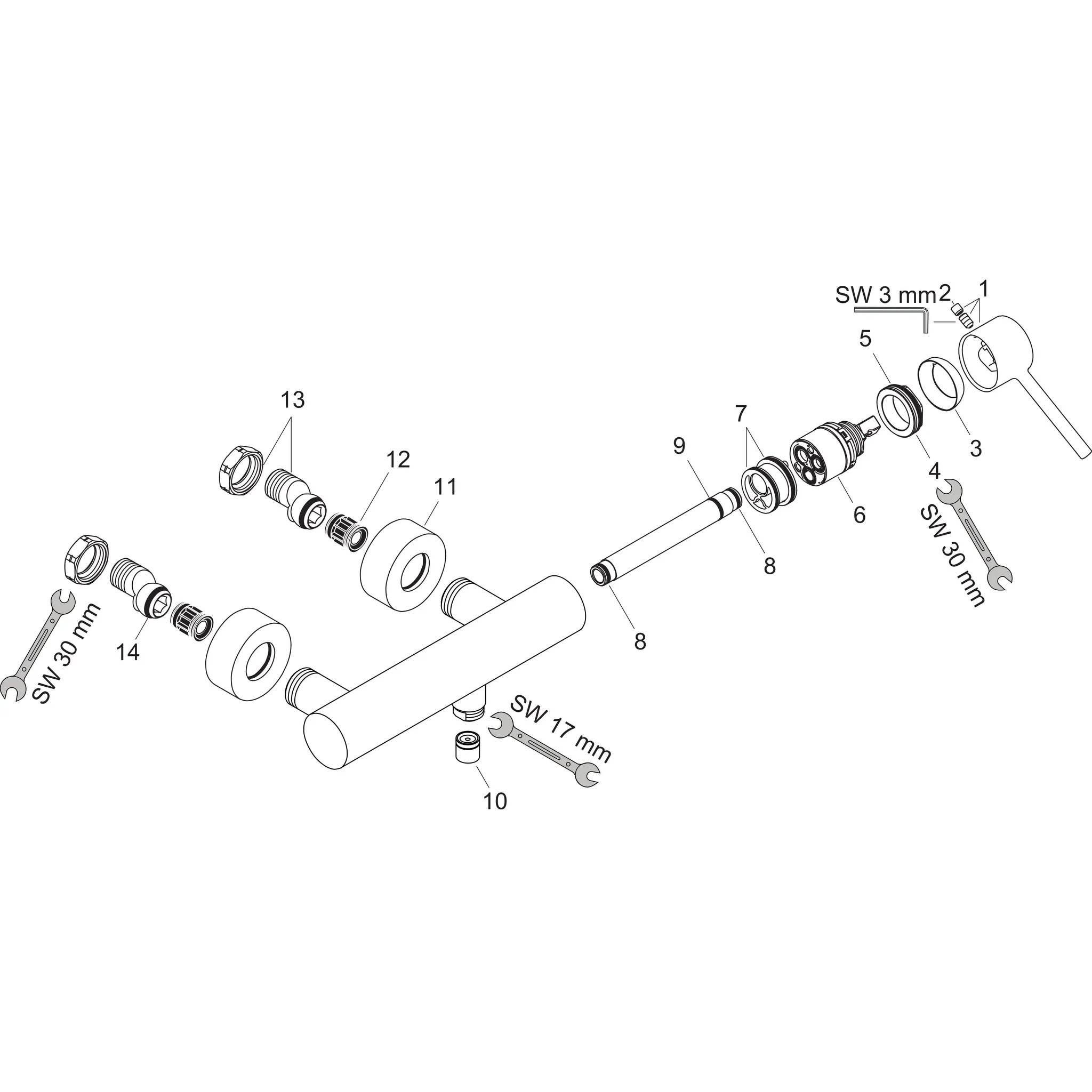 Brausenmischer Aufputz Axor Starck DN15 chrom