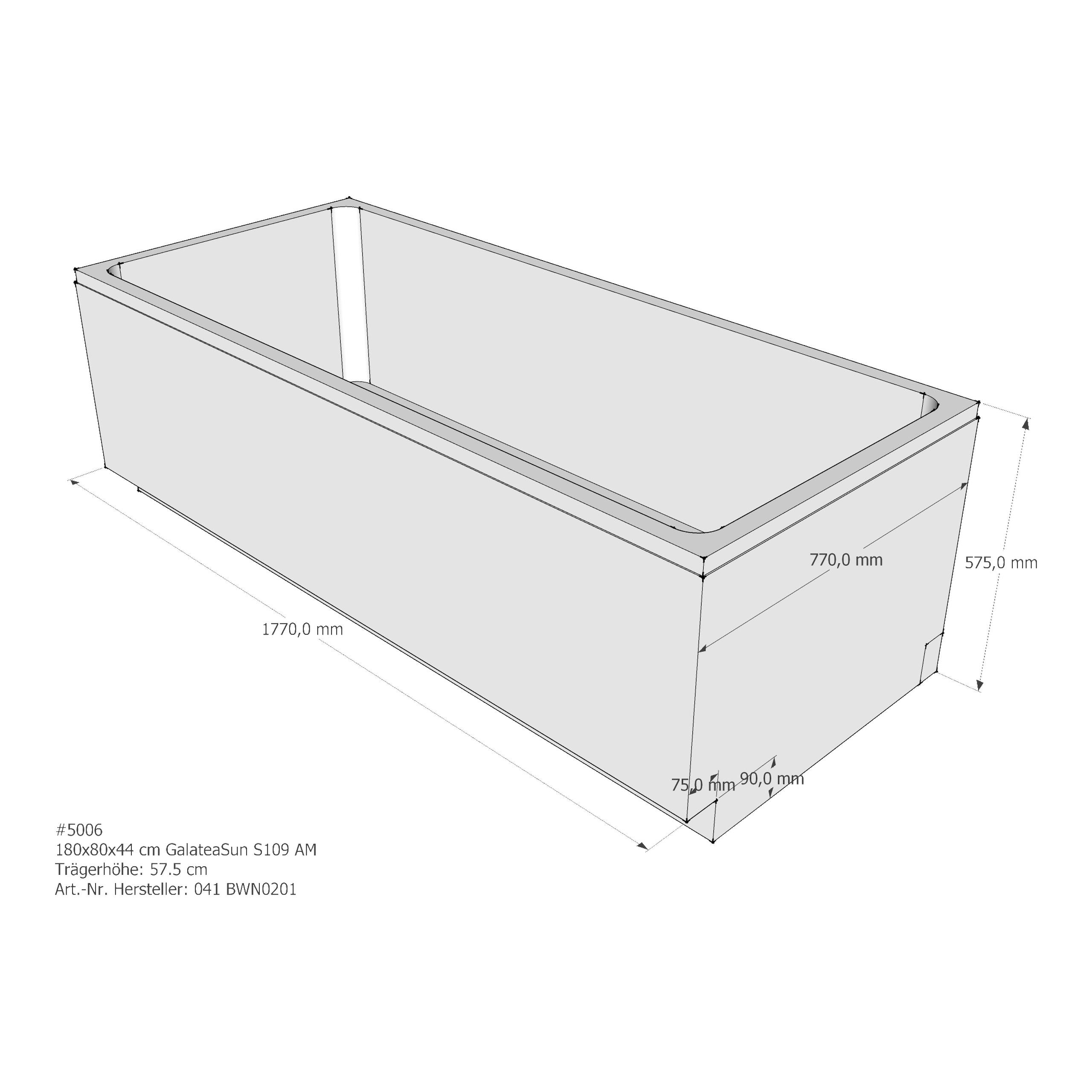 Badewannenträger für Galatea ~Sun S 109 180 × 80 × 44 cm Badewannenträger für Galatea ~Sun S 109 180 × 80 × 44 cm