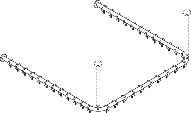 HEWI Duschvorhangstange „Serie 801“ 120 × 123,7 cm HEWI Duschvorhangstange „Serie 801“ 120 × 123,7 cm