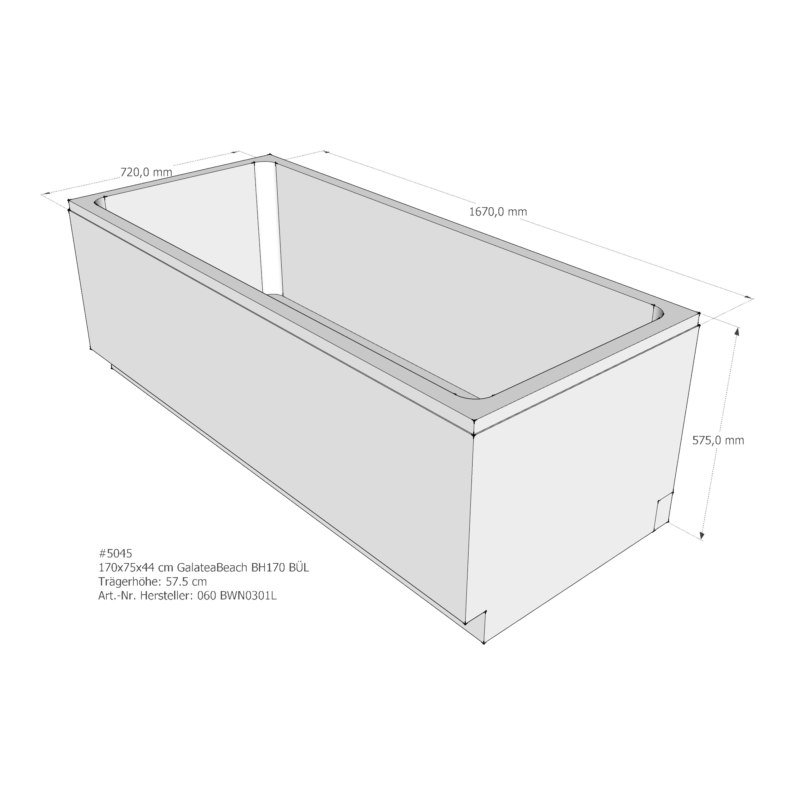 Badewannenträger für Galatea ~Beach BH 170 170 × 75 × 44 cm Badewannenträger für Galatea ~Beach BH 170 170 × 75 × 44 cm