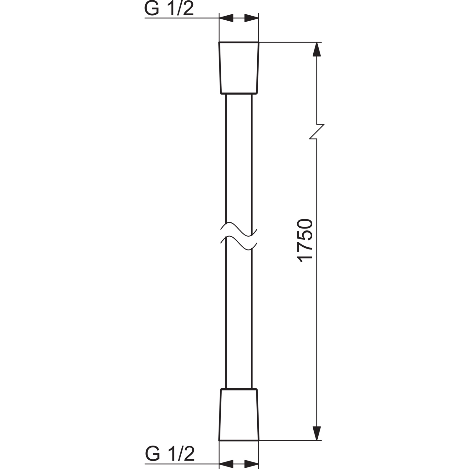 HA Schlauch HANSACLASSICJET 6512 L=1750 Chrom