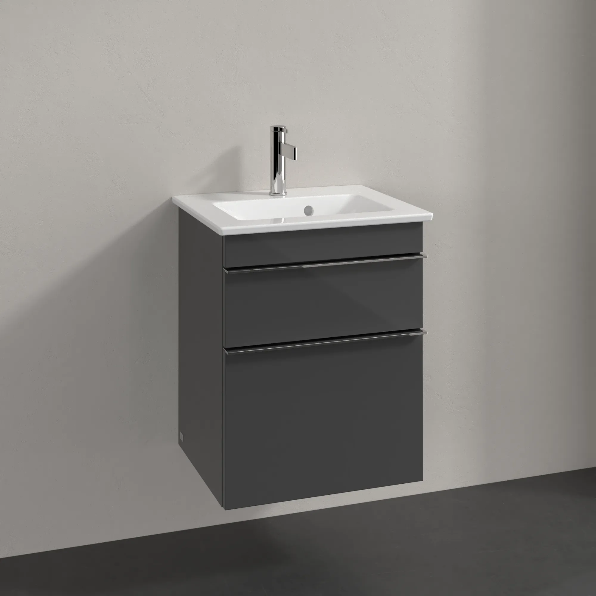 Villeroy & Boch Waschtischunterschrank „Venticello“ für Schrankwaschtisch 466 × 590 × 425 mm Glossy Grey, für Becken mittig
