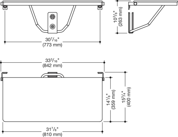 HEWI Duschklappsitz, System 900, Edelstahl, 810 mm x 400 mm HEWI Duschklappsitz, System 900, Edelstahl, 810 mm x 400 mm