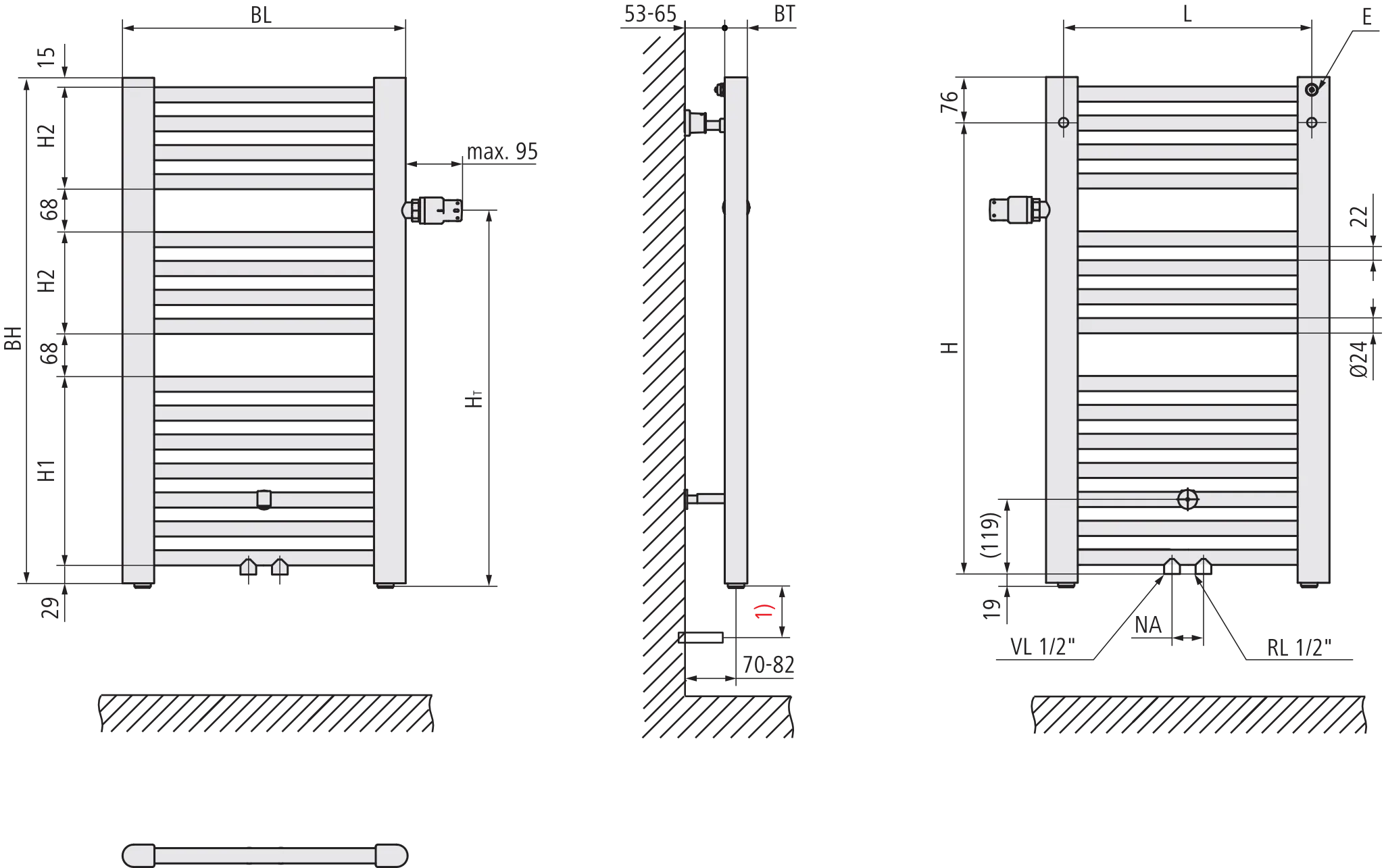 Kermi Heizkörper „Basic® plus“ 45 × 144,8 cm in glanzsilber Metallic Kermi Heizkörper „Basic® plus“ 45 × 144,8 cm in glanzsilber Metallic