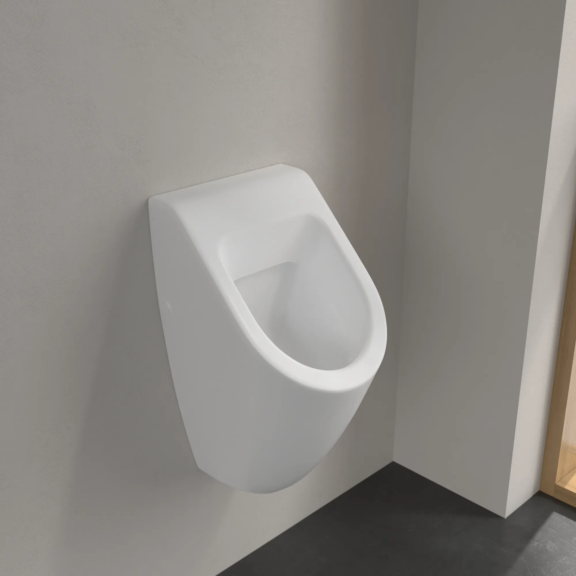 Villeroy & Boch Absaug-Urinal Subway, oval, Stone White CeramicPlus, 285 x 315 mm, Höhe 535 mm, Wandmontage