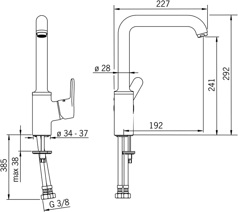 HansaPRIMO Einhebelmischer Küchenarmatur HansaPRIMO 4920 Ausladung 192 mm DN15 Chrom