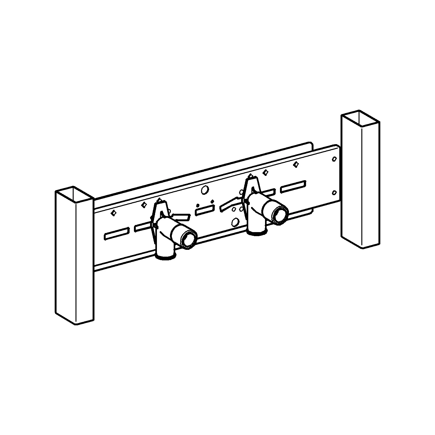 Armaturenhalterung Rapid SL 37998, für Aufputz-Armaturen, 2 schallgedämmte Armaturenanschlüsse DN 15