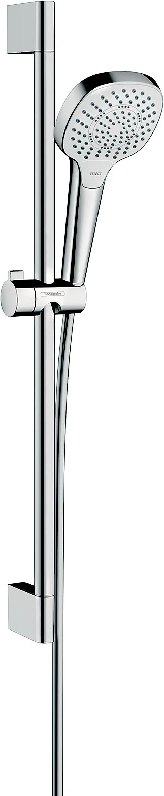 Hansgrohe Croma Select E Brauseset EcoSmart, 110 mm Brausekopf, 65 cm Brausestange, weiß/chrom