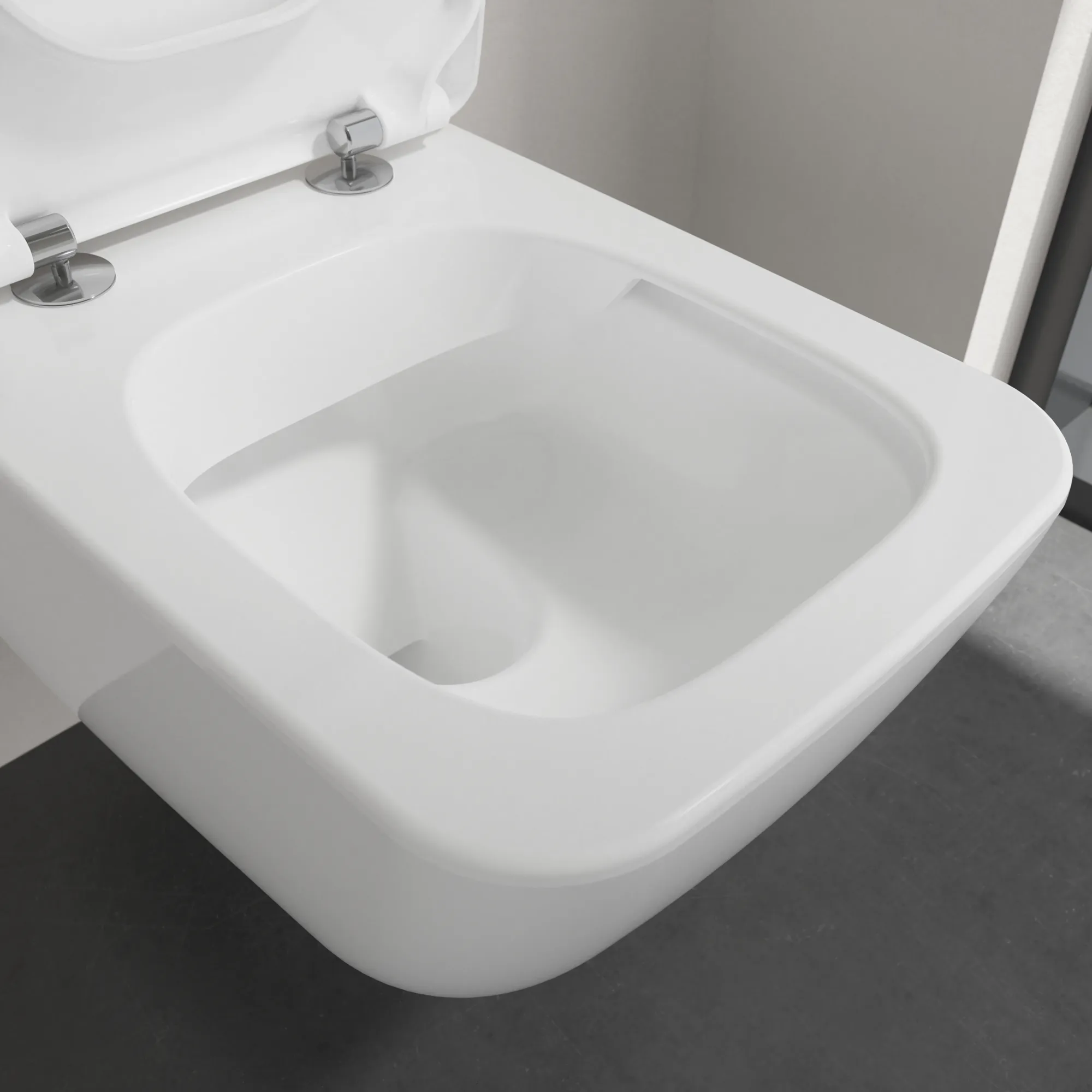 Wand-Tiefspül-WC Combi-Pack DirectFlush „Collaro“ mit SlimSeat 37,5 × 34 × 56 cm ohne Spülrand, Quick Release, Soft Closing