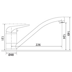 Spültisch-Einhandbatterie AqvaBasic II - schwenkbarer Auslauf - Kartusche mit keramischen Dichtscheiben - Heißwassersperre - Wassermengendurchflussregulierung - flexible Druckschläuche 3/8", DVGW W270 - P-IX 18223/IB - chrom