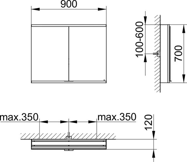 KEUCO Wandvorbau Spiegelschrank 2-türig „Royal Modular 2.0“ in Silber (eloxiert), Aufputz, mit Beleuchtung, mit Steckdose 900 × 700 × 120 mm KEUCO Wandvorbau Spiegelschrank 2-türig „Royal Modular 2.0“ in Silber (eloxiert), Aufputz, mit Beleuchtung, mit Steckdose 900 × 700 × 120 mm