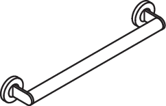 HaltegriffEdelstahl, pulverbeschichtet, Achsmaß 457 mm, Tiefe 70 mm, Stangendurchmesser 32 mm, in Farbe DC (Schwarz tiefmatt)