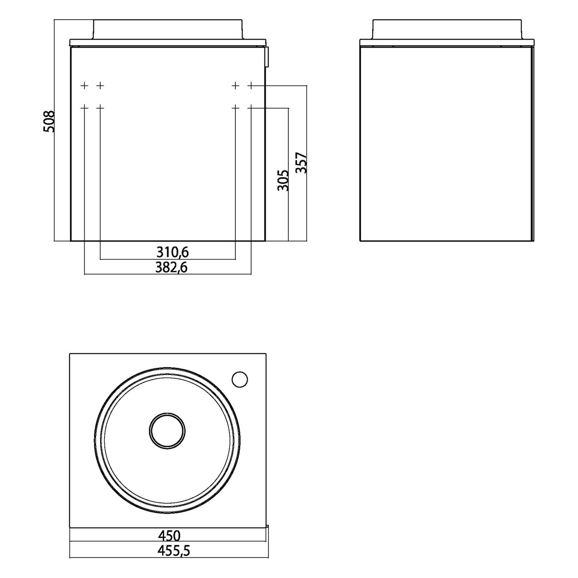 emco Waschtischunterschrank „evo“ 45,5 × 50,8 × 40 cm optiwhite 