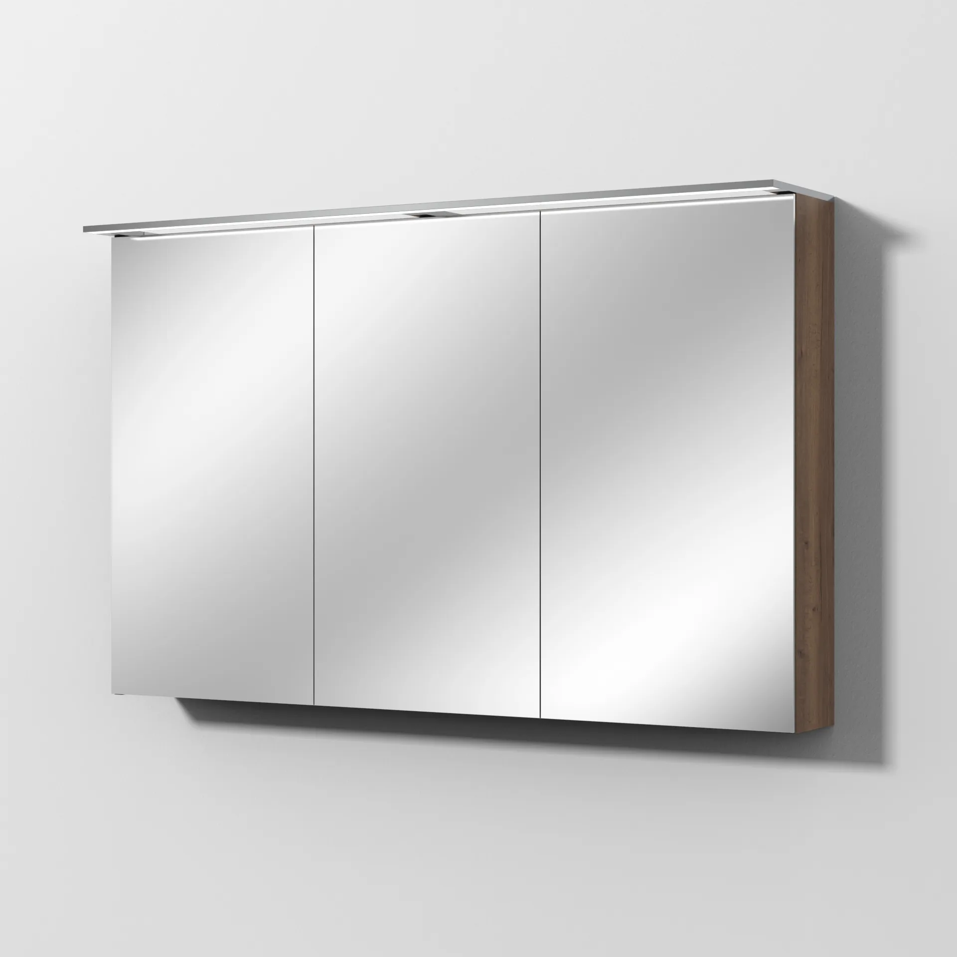 Sanipa Wandvorbau Spiegelschrank „Malte“ 1200 × 750 × 149 mm Anschlag links, links in Eiche Tabak, Anschlag links