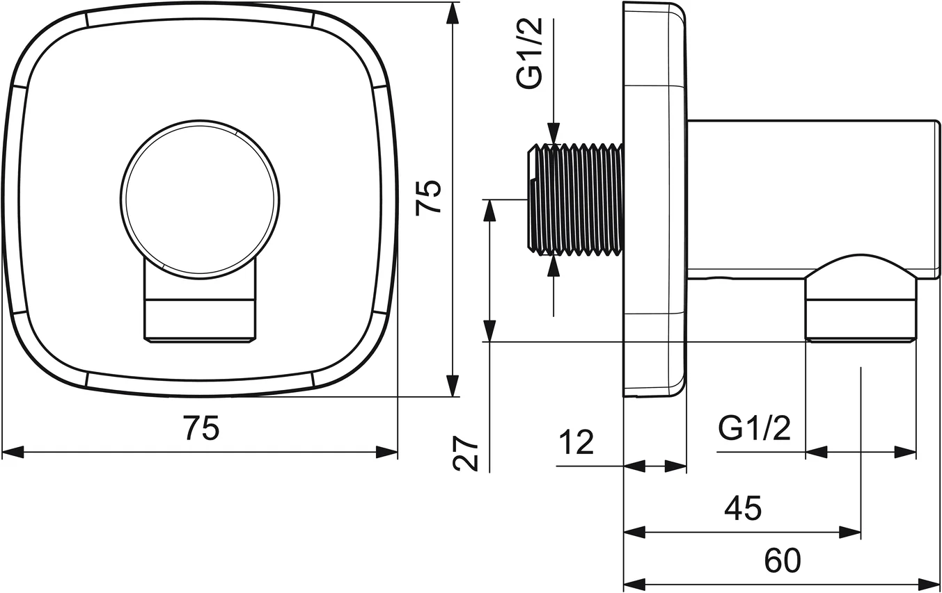 HansaLIVING Wandanschlussbogen rund HansaLIVING 5118 Rosette soft edge G1⁄2 DN15 Chrom HansaLIVING Wandanschlussbogen rund HansaLIVING 5118 Rosette soft edge G1⁄2 DN15 Chrom
