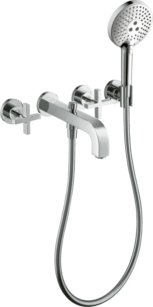 Hansgrohe AXOR Citterio 3-Loch Wannenarmatur Chrom, Ausladung 222 mm, Wandmontage
