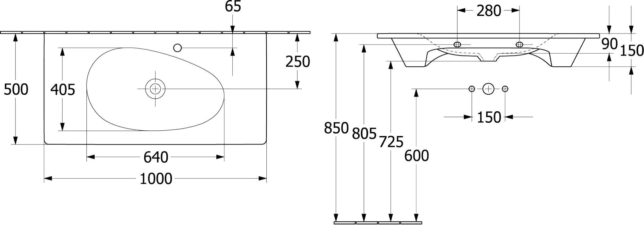 Villeroy & Boch Antao Schrankwaschtisch 1000x500mm, Rechteck, TitanCeram, Pure Black CeramicPlus Villeroy & Boch Antao Schrankwaschtisch 1000x500mm, Rechteck, TitanCeram, Pure Black CeramicPlus