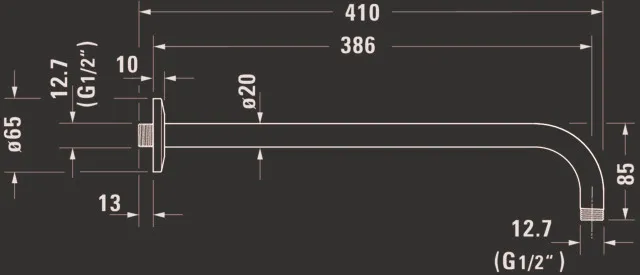 Brausegarnitur Brausen und Zubehör Brausearm „ZubehörArmaturen“ in Chrom Brausegarnitur Brausen und Zubehör Brausearm „ZubehörArmaturen“ in Chrom