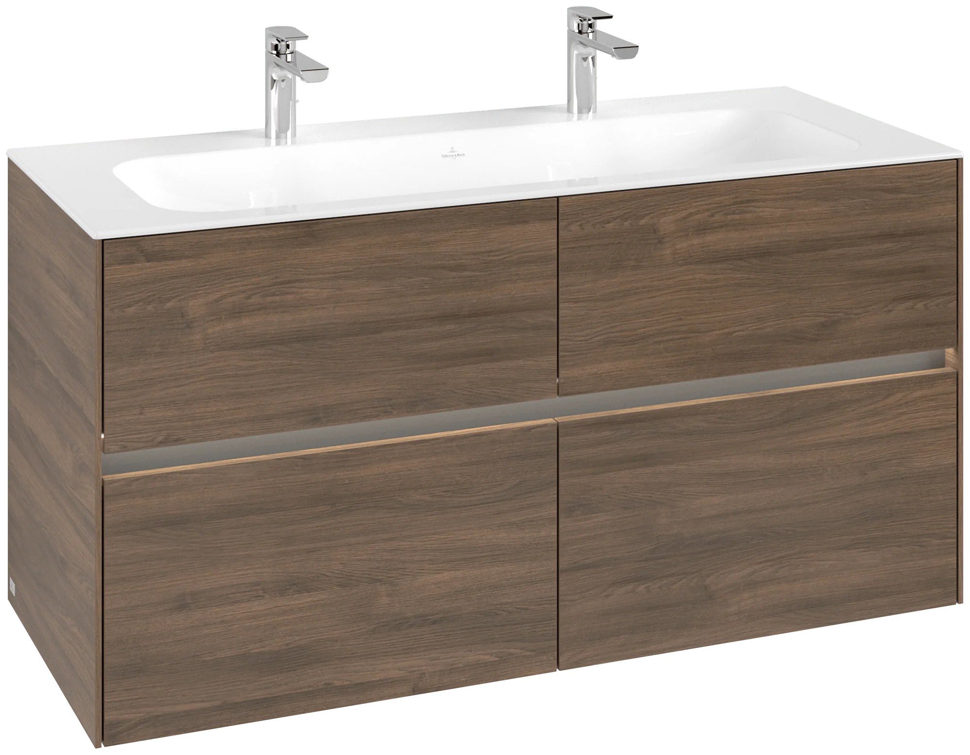 Villeroy & Boch Waschbeckenunterschrank Collaro C140B0 Arizona Oak, 1196x603x498 mm, mit Beleuchtung und 4 Auszügen