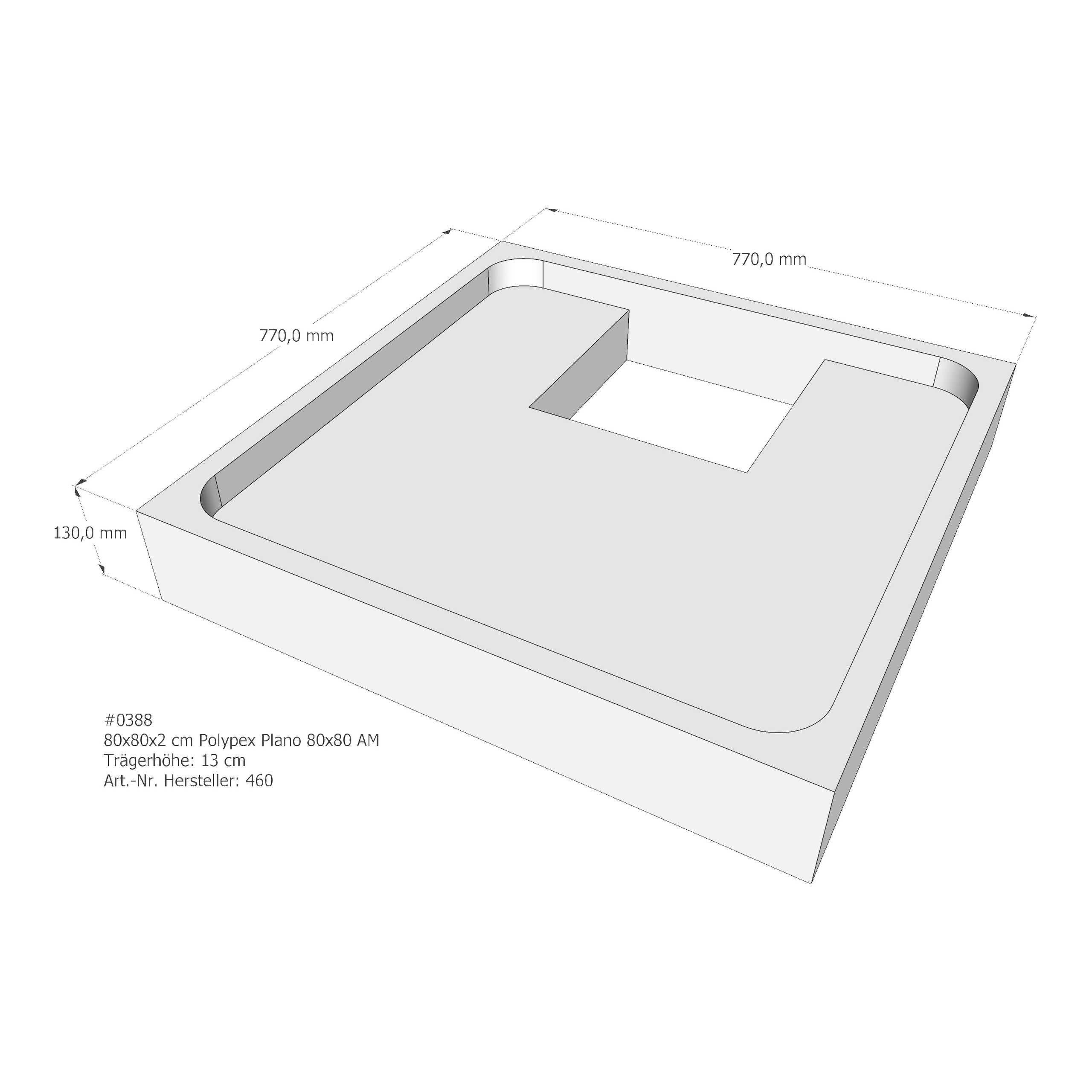 Duschwannenträger für Polypex Plano 80 80 × 80 × 2 cm